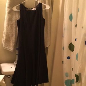 Calvin Klein fit and flare long black dress